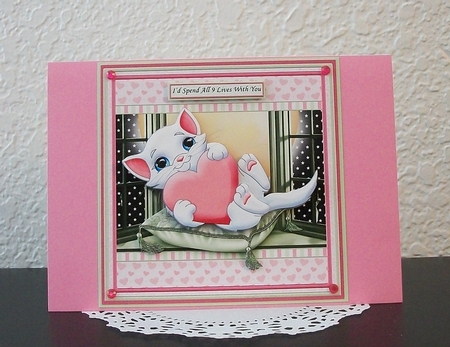 Id Spend All 9 Lives with You 8x8 Decoupage Mini Kit by Teddi Phillips