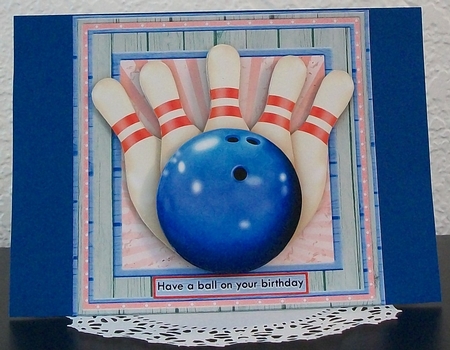 Bowling Have a Ball on Your Birthday 7.5 Decoupage Mini Kit by Teddi Phillips