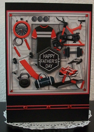 Male Fitness Equipment 8in x 8in Decoupage Mini Kit by Teddi Phillips