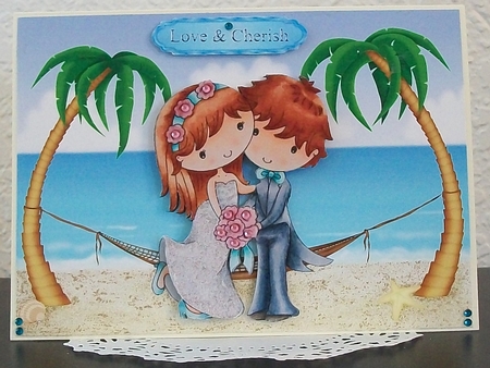 Beach Wedding Card Topper & Decoupage by Teddi Phillips