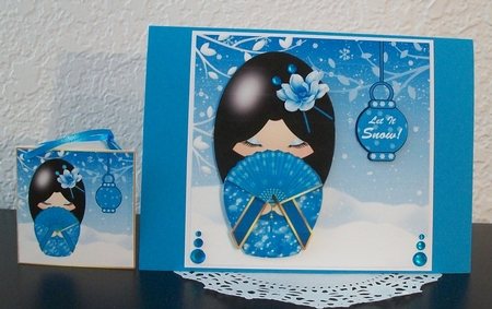 Christmas Kokeshi Mini Card Kit by Teddi Phillips