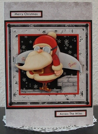 ROCKET SANTA Christmas 8x8 Decoupage Mini Kit by Teddi Phillips