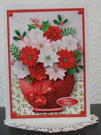 Christmas Bouquet - Pot of Flowers A4 Card Mini Kit by Teddi Phillips