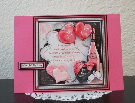 PLEASE BE ADVISED Valentines or Anniversary 8x8 Decoupage & Insert Mini Kit by Teddi Phillips