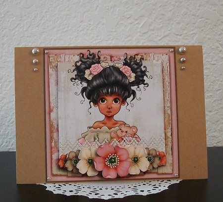 Vintage Wildrose Ethnic Girl Topper  by Teddi Phillips