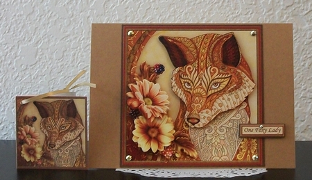 FOX & FLORALS 7.5 Decoupage & Insert Mini Kit by Teddi Phillips