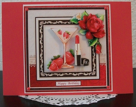 CHAMPAGNE & STRAWBERRIES 8x8 Decoupage & Insert Mini Kit All Occasions by Teddi Phillips