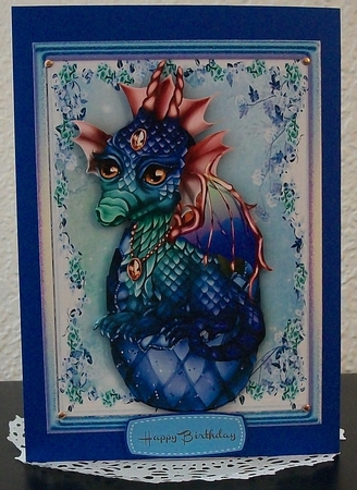 Mystic Dragon in Blue Egg by Teddi Phillips