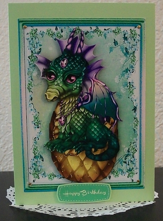 Mystic Dragon in Green Egg by Teddi Phillips