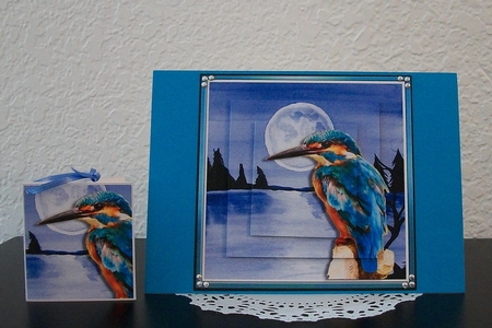 Kingfisher In The Moonlight Birthday/Fathers Day/Retirement by Teddi Phillips