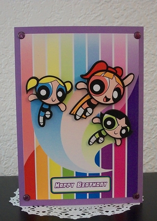 Powerpuff Girls Birthday A5 Decoupage by Teddi Phillips