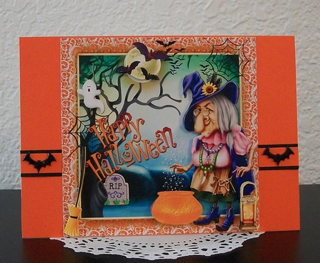 HALLOWEEN 7 TOPPER, DECOUPAGE AND ENVELOPE KIT - WITCH by Teddi Phillips