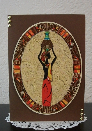 African Lady Oval Topper by Teddi Phillips