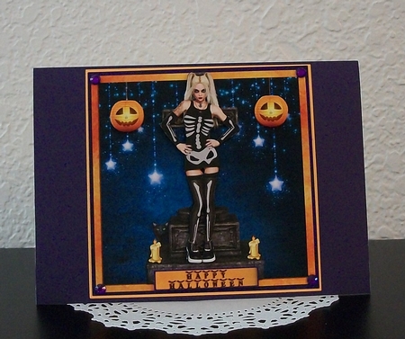 SKELETON GIRL HALLOWEEN QUICK CARD SHEET by Teddi Phillips