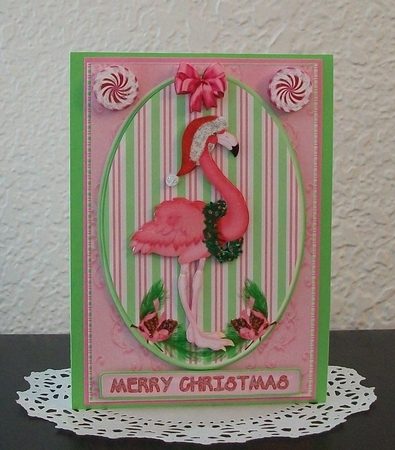 Christmas flamingo by Teddi Phillips