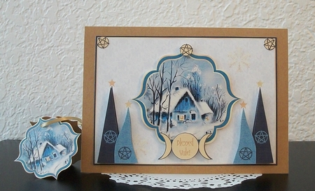Vintage Blue Solstice Decoupage Yule Card Making Kit by Teddi Phillips