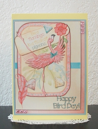Happy birthday - be a flamingo in a flock of pidgeons by Teddi Phillips