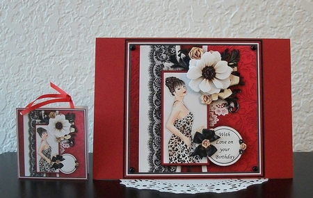 LADY IN ANIMAL PRINT DRESS 7.5 Decoupage & Insert Mini Kit by Teddi Phillips