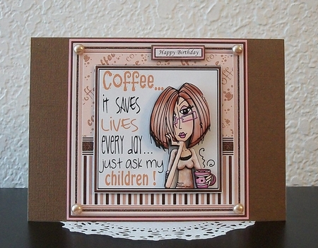 COFFEE SAVES LIVES 7.5 Humorous Decoupage & Insert Mini Kit by Teddi Phillips