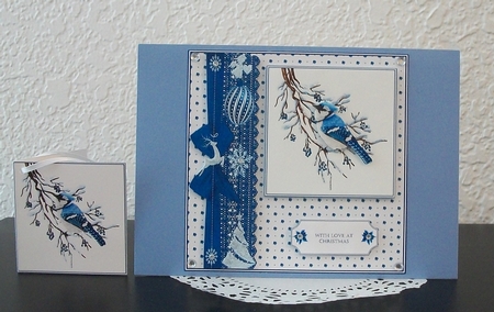 Blue Christmas 8 x 8 quick card front by Teddi Phillips