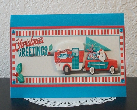 Retro Christmas Large DL Card by Teddi Phillips
