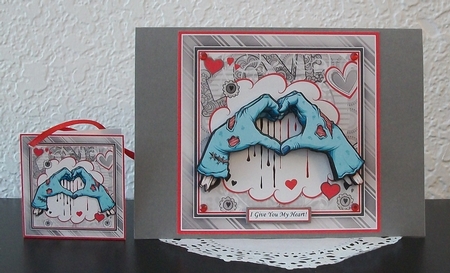 ZOMBIE LOVE Humorous 7.5 Decoupage & Insert Mini Kit All Occasions by Teddi Phillips