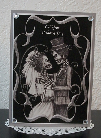 Gothic Wedding Day Card with Gift Tag by Teddi Phillips