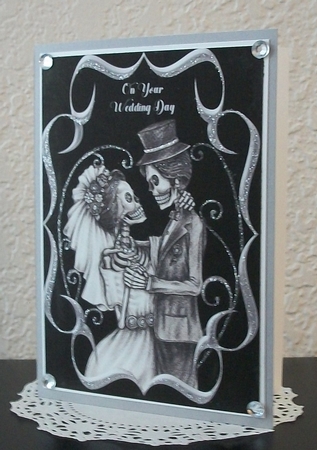 Gothic Wedding Day Card with Gift Tag by Teddi Phillips