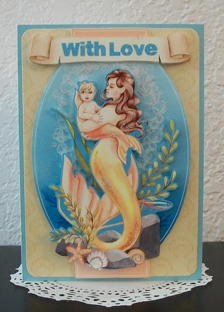 Golden Mermaid Mother and Baby by Teddi Phillips