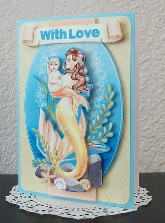 Golden Mermaid Mother and Baby by Teddi Phillips