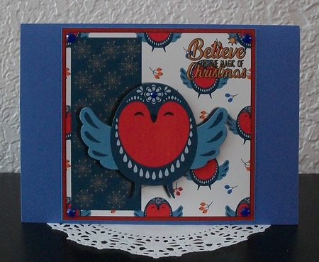 Christmas Robin 7x7 3d decoupage, quick card by Teddi Phillips