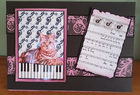 Cat 2 and Piano Keys A5 Size by xt farr