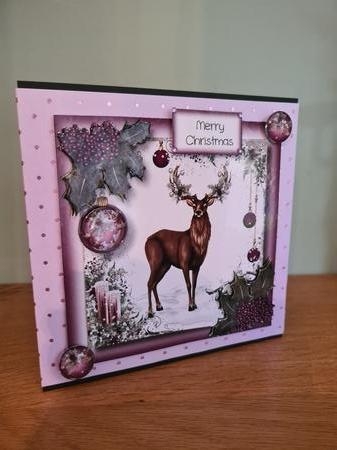 Christmas Stag & Holly Berries by xt farr