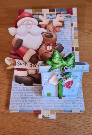 Deer Friends Santa and Reindeer Pop-up Slider Card Kit by xt farr