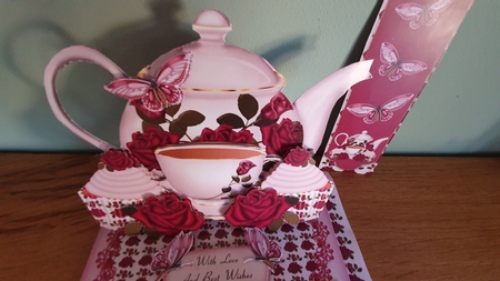 Deep Rose Tea and Cupcake Easel Kit by xt farr