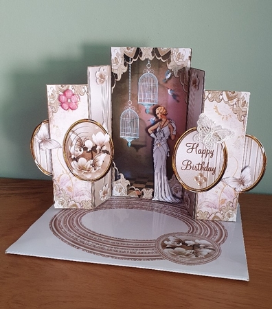 Art Deco Lady in White Double No Holes Fold Mini Kit by xt farr