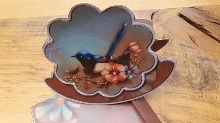 Bird in the Garden Scalloped Rocker Card with Pyramage & Env by xt farr