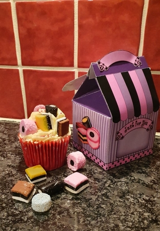 3D Licorice Allsorts Milk Carton Cupcake Treat Box Mini Kit by xt farr