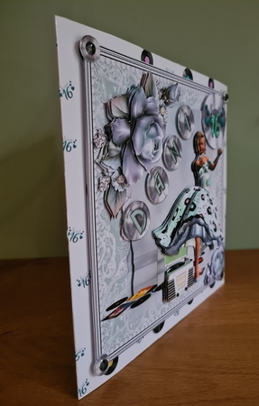 Rock and Roll Card Front with Decoupage Kit by xt farr