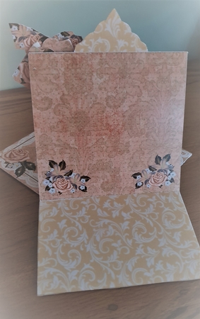 Dancing Couple Cream Lace Top Easel Card & Envelope Kit by xt farr