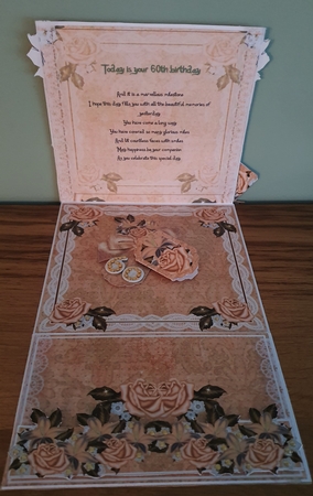 Dancing Couple Cream Lace Top Easel Card & Envelope Kit by xt farr
