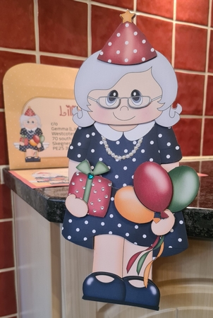 3D on the Shelf Card Kit - Little Party Old Lady Peggy by xt farr