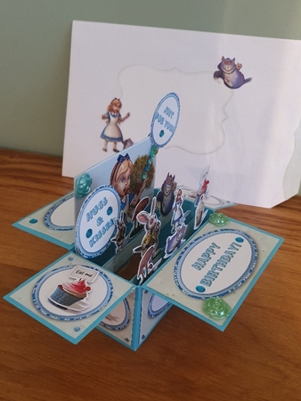 Alice & The Cheshire Cat - 3D Box Card Kit & Matching Envelope by xt farr