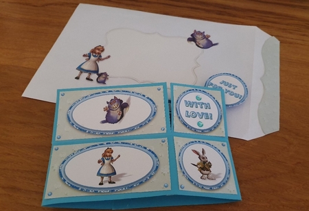 Alice & The Cheshire Cat - 3D Box Card Kit & Matching Envelope by xt farr
