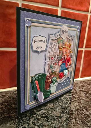 MALE GARDENER GARDENING SURPRISE 8x8 Decoupage Insert & Ages Mini Kit by xt farr
