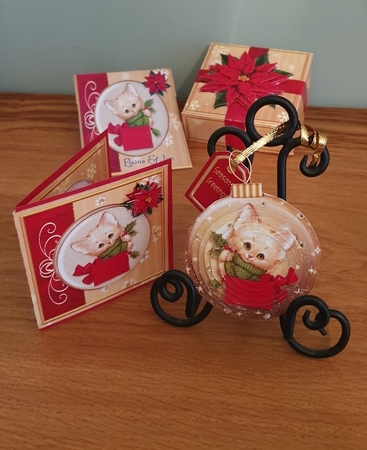 3D Bauble Card And Gift Box Set Two Mini Kit 1 by xt farr