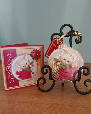 3D Bauble Card And Gift Box Set Two Mini Kit 1 by xt farr