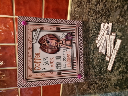 COFFEE SAVES LIVES 7.5 Humorous Decoupage & Insert Mini Kit by xt farr