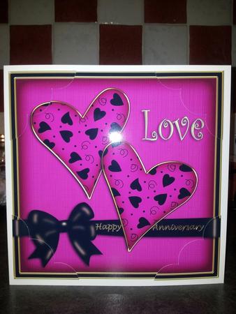 8 x 8 Love Hearts Scalloped Corner Topper by Teresa Ford