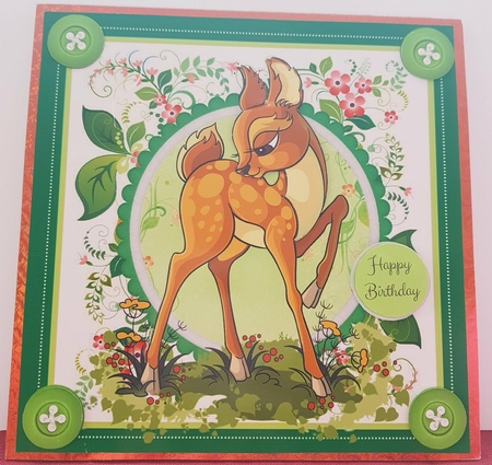 Pretty Deer In The Flowers 8x8 by Mrs Teresa Best
